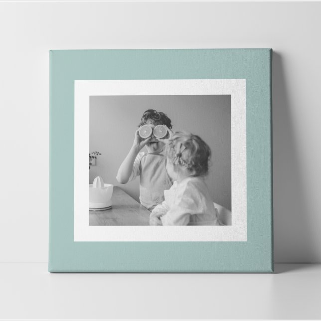 Modern Family Photo Mint Simple Loely Gift Canvastryck (Skapare uppladdad)
