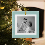 Modern Family Photo Mint Simple Loely Gift Julgransprydnad Keramik<br><div class="desc">Modern Family Photo Mint Simple Loely Gift</div>