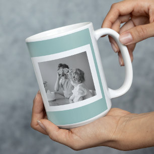 Modern Family Photo Mint Simple Loely Gift Kaffemugg