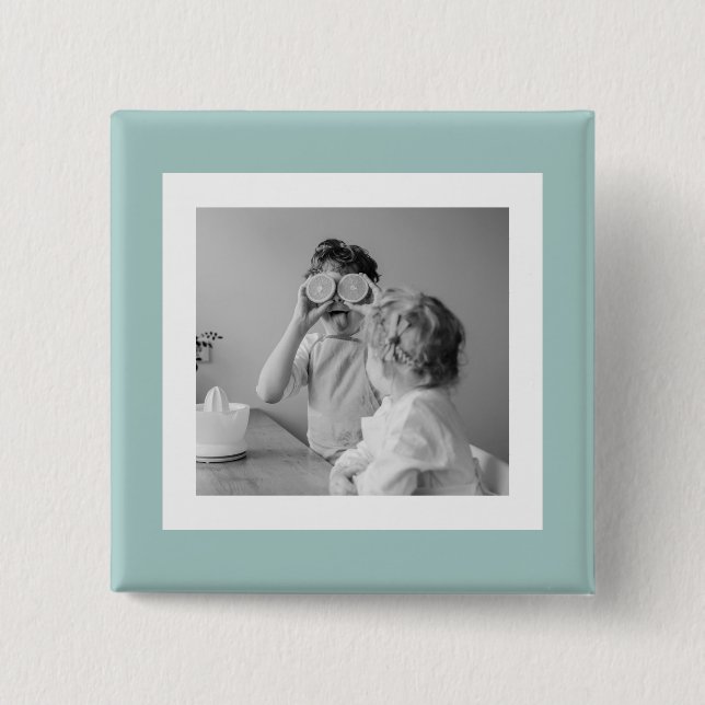Modern Family Photo Mint Simple Loely Gift Knapp (Framsida)