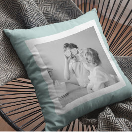 Modern Family Photo Mint Simple Loely Gift Kudde