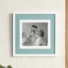 Modern Family Photo Mint Simple Lovely Gift Poster