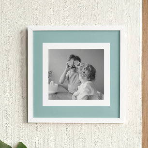 Modern  Family Photo Mint Simple Lovely Gift Poster