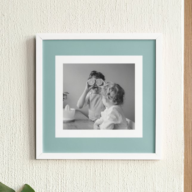 Modern  Family Photo Mint Simple Lovely Gift Poster (Skapare uppladdad)