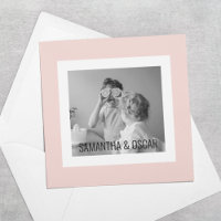 Modern Family Photo Pastel Rosa Simple Gift