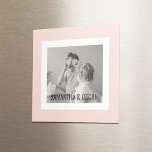 Modern Family Photo Pastel Rosa Simple Gift Magnet<br><div class="desc">Modern Family Photo Pastel Rosa Simple Gift</div>