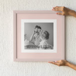Modern Family Photo Pastel Rosa Simple Gift Poster<br><div class="desc">Modern Family Photo Pastel Rosa Simple Gift</div>
