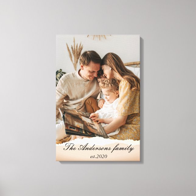 Modern Family Photo & Personlig Namn Gift Canvastryck (Framsida)