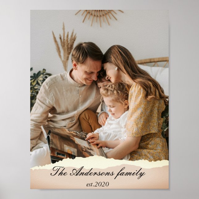 Modern Family Photo & Personlig Namn Gift Poster (Framsidan)