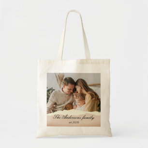 Modern Family Photo & Personlig Namn Gift Tygkasse