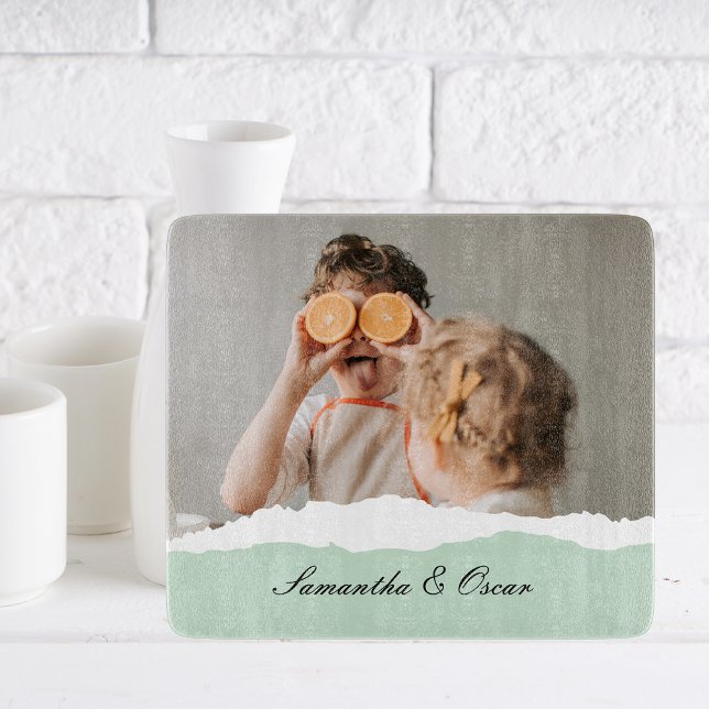 Modern Family Photo & Personlig Namn Mint Gift (Skapare uppladdad)