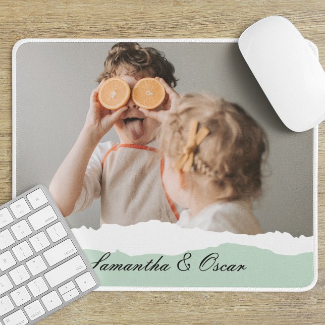 Modern Family Photo & Personlig Namn Mint Gift Musmatta (Skapare uppladdad)