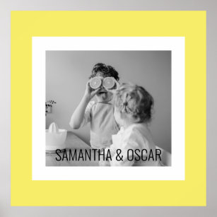 Modern  Family Photo Yellow Simple Lovely Gift Poster