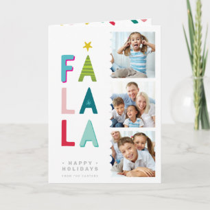 MODERN FAMILY PHOTOS fold, ljusstark färg fa la la Helgkort