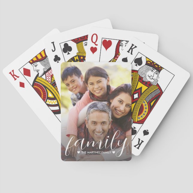 Modern Family Script Anpassningsbar One Photo Casinokort (Baksidan)