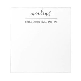 Modern Family Script Namn enkel Anteckningsblock