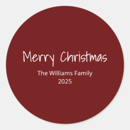 Modern Family Simple Boho Red-jul Runt Klistermärke