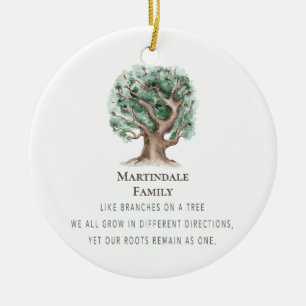 Modern Family Träd Reunion Monogrammed Monogrammed Julgransprydnad Keramik