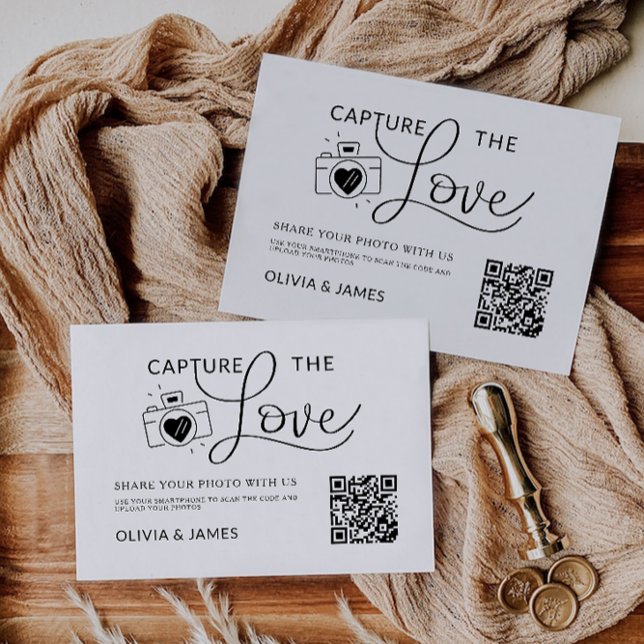 Modern fångst av Kärlek-kortmallen, QR-kod (Modern Capture The Love Card Template, QR Code)