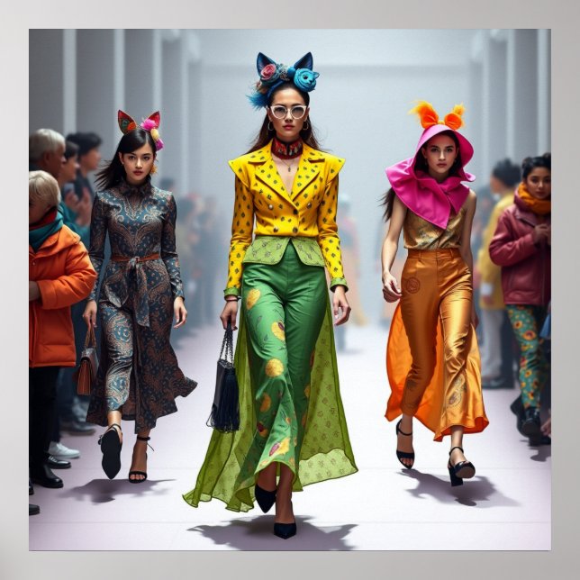 Modern Fansy mode formar kvinnor utskrivbara Poster (Framsidan)