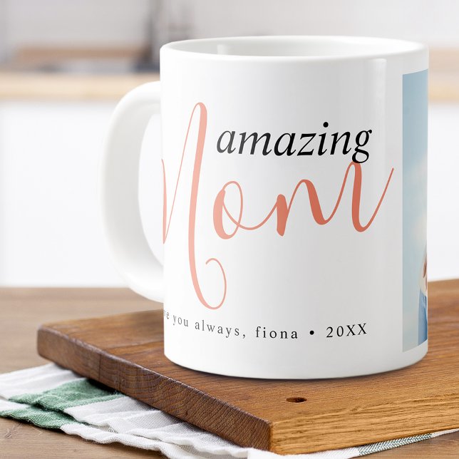 Modern Fantastisk Mamma Photo Jumbo Mugg (Modern Amazing Mom Photo Giant Coffee Mug)