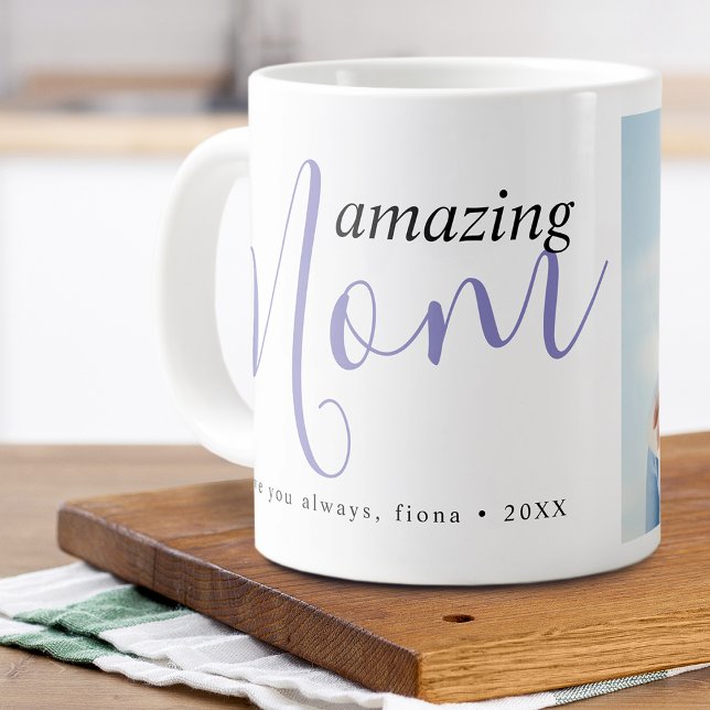 Modern Fantastisk Mamma Photo Jumbo Mugg (Modern Amazing Mom Photo Giant Coffee Mug)