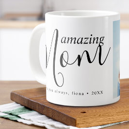 Modern fantastisk mammas foto jumbo mugg