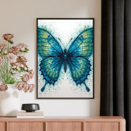 Modern Fantasy Fractal Art Watercolor Butterfly Canvastryck