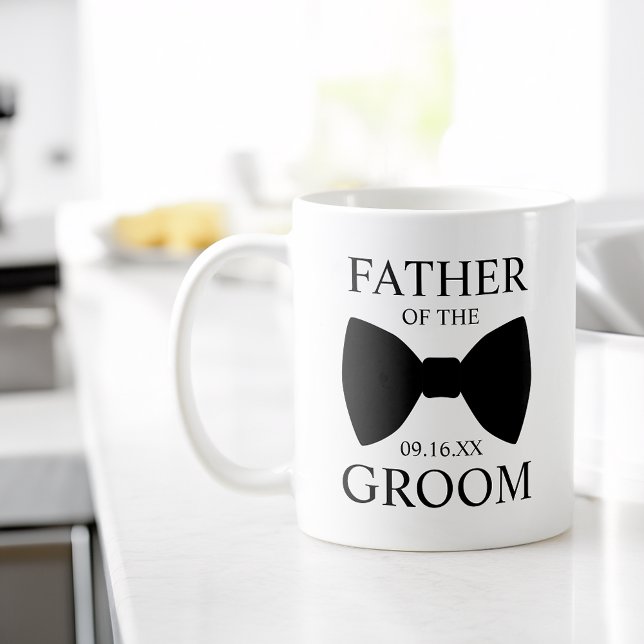 Modern Far i Groom Bowtie Kaffemugg (Modern Father of the Groom Bowtie Coffee Mug)