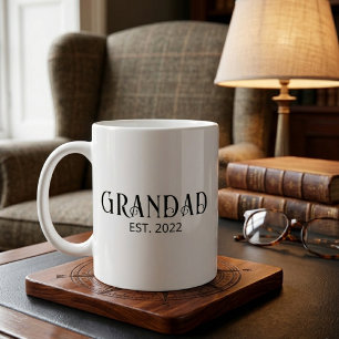 Modern Farfar Estalished Svart Skrift  Kaffemugg