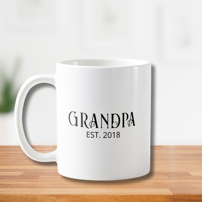 Modern Farfar Etablerade Svart Skrift  Kaffemugg (Skapare uppladdad)