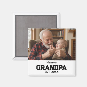Modern Farfar Grundat Est. Namn År Foto Magnet