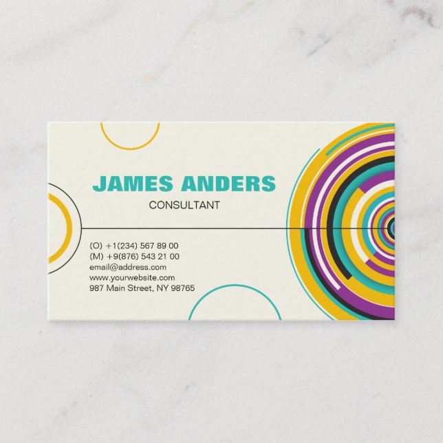 Modern Färg Abstrakt Professionell Visitkort (Framsida)