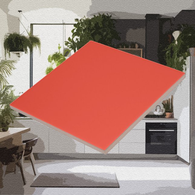 Modern Färg - Attention Red Ceramic Tile Kakelplatta (Skapare uppladdad)