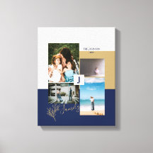 Modern Färg block Family Photo Collage Canvas Pri