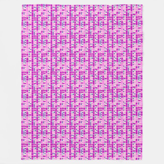 Modern Färg Block Fleece Blanket - Mosaic Grid (Framsidan)