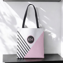 Modern Färg Block och Rand med Monogram