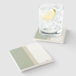 Modern Färg Block Sage Grönt Beige White Stenunderlägg