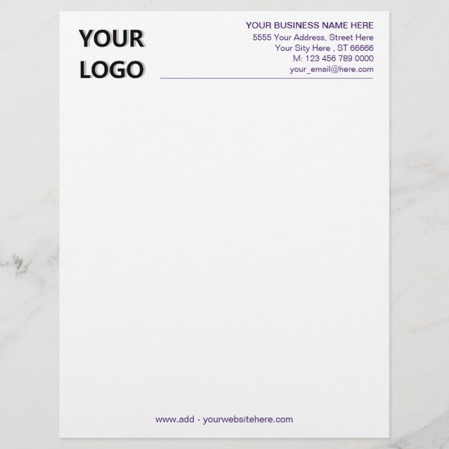 Modern Färg Business Office Letterhead med Logotyp Brevhuvud (Framsida)