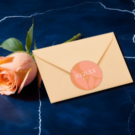 Modern Färg Collage Bröllop Runt Klistermärke