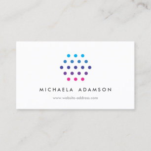 Modern Färg Dots Logotyp om White Visitkort