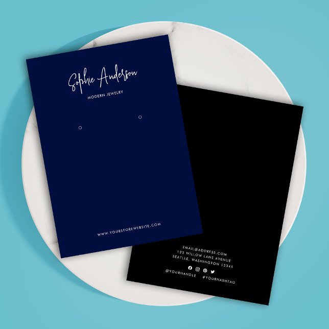 Modern Färg Earring Visning Card för i Anpassnings Visitkort (Skapare uppladdad)