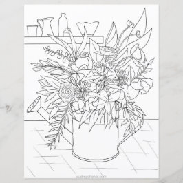 Modern färg för svart och vit blommigt