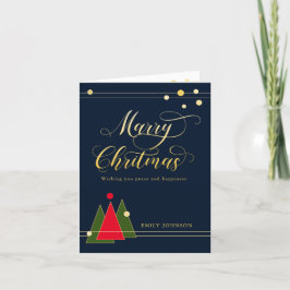 Modern Färg-kalligrafi utan foto i Guld Helgkort