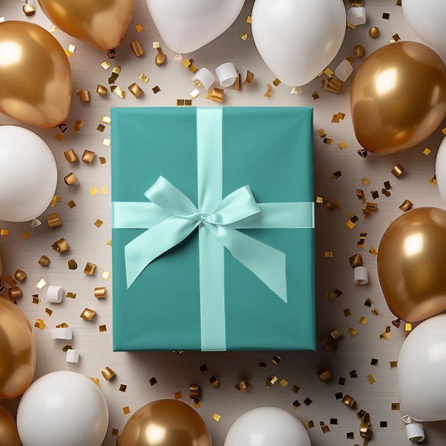 Modern Färg - Rik Teal Wrapping Papper Roll Presentpapper (Skapare uppladdad)