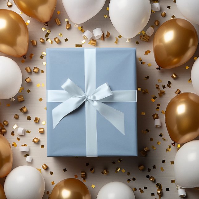 Modern Färg Simple Blå himmel Wrapping Papper Roll Presentpapper (Skapare uppladdad)