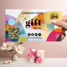 Modern färgad Abstrakt Art Gift-kort