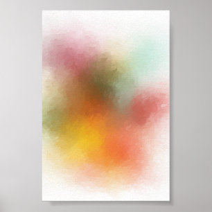 Modern färgad Abstrakt Art Red Gult Blue Poster