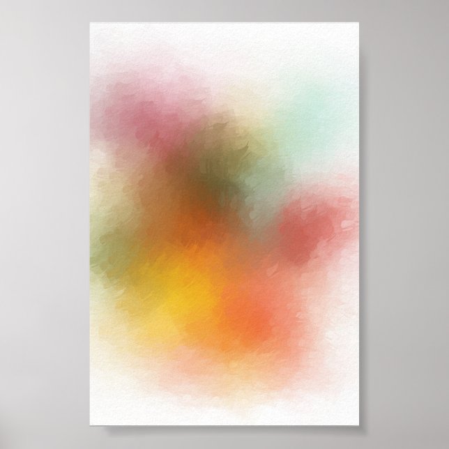 Modern färgad Abstrakt Art Red Gult Blue Poster (Framsidan)