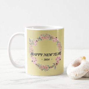 Modern färgad anpassningsbar av blommor i blommigt kaffemugg